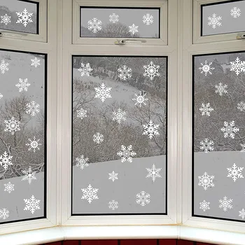 Langų lipdukai 27pcs kalėdų snaigės namų namų sienos kambaryje lipdukai kalėdos sniegas apdailos 2021 laimingų naujųjų metų deco prekes