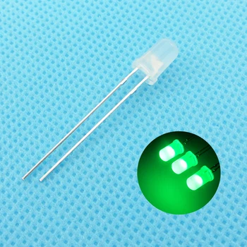 5mm Smaragdas Žalia LED Apvalus Šviesos Diodų Išsklaidytos FoggyUltra Ryškios Lempos Granulių Plug-in 