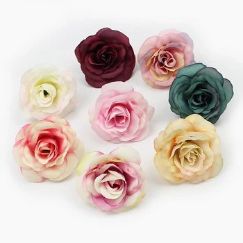 HUADODO 4cm 10Pieces Rose Dirbtinės gėlės vadovai Šilko gėlių Namuose Sodas 