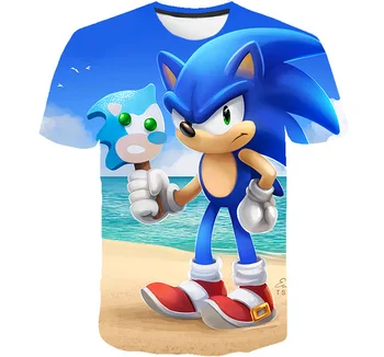 Sonic marškinėliai 4 5 6 7 8 9 10 11 12 13 14 Metų Vaikus, Drabužiai, Sonic the Hedgehog, t-marškinėliai Kūdikių Berniukų Drabužius Mergina Viršūnes Tee
