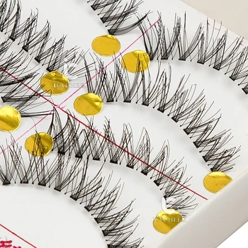 10 Porų 3D Minkštas Dirbtiniais Mink Plaukų Netikrų Blakstienų Gamtos Nepatogus Sparnuotas Blakstienų Persipintos Wispy Purus Blakstienas Pratęsimo Akių Makiažas