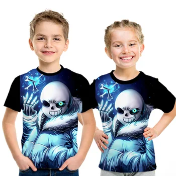 Undertale sans Anime ir Animacinių filmų t-shirt 2019 m. vasaros Naują žaidimą Vaikams, marškinėliai 3D Atspausdintas Trumpas rankovės vaikams, t-marškinėliai berniukams, mergina juokinga