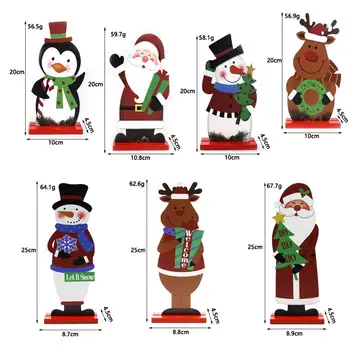 Santa Claus Sniego Briedžių Medienos Amatų Kalėdų Kalėdų Stalo Ornamentas Noel Kalėdinė Dekoracija Namuose Gimdymo Dovana 2021 Naujųjų Metų