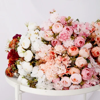 Dirbtinių rožių Žiedai Aukštos Kokybės Hydrangea Hibridas Puokštė Šilko Netikrą Gėlių Rudenį Apdaila 