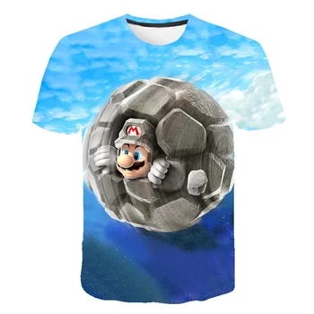 Klasikinių Animacinių filmų Mario, Sonic Sport 3D T-shirt Naujas Harajuku stiliaus Žaidimas Mario Bros Vaikams Drabužių Mario Berniukų Drabužiai Gatvės T-shirt