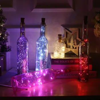 2M 1M LED Girliandą sidabro Vielos String Pasakų Žibintai Stiklo Amatų Butelį, naujieji Metai, Kalėdos, Valentino Vestuvių Dekoravimas