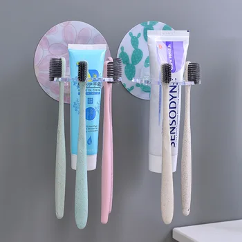 Luluhut 1PC Plastiko dantų šepetėlių laikiklį prie sienos tvirtinamas dantų šepetėlį turėtojas, dantų pasta turėtojas Vonios kambarys skustuvas saugojimo organizatorius
