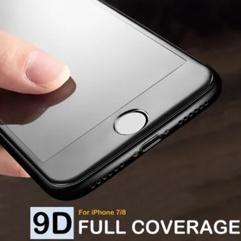 9D Lenkta Kraštas Grūdintas Stiklas Ant iPhone 7 8 Plus X XS Pilnas draudimas Ekrano Apsauginis Stiklas iPhone 7 8 6 6S Plius Filmas
