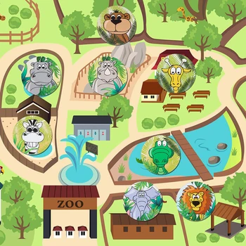 Zoo Gyvūnų Lipdukas Mielas Animacinių filmų Vaikams, Lipdukai Kawaii mažą Atlygį Lipdukas Vaikams Studentų Šalis Šventė Gimtadienį Apdaila