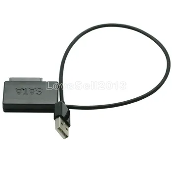 USB 2.0 7+6 13Pin Konverteris Plonas Kietasis Diskas SATA, Nešiojamąjį CD/DVD Rom Optinis Adapteris Kabelio Skaičiuoklė