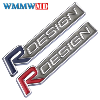 Automobilio stilius 3D metalo Cinko lydinys R PROJEKTAVIMO laišką Emblemų, Ženklų Automobilio lipdukas, Decal, 