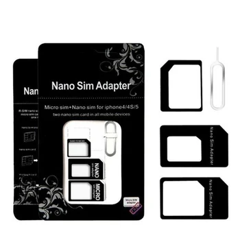 Nano SIM Kortelės Adapteris, 4 in 1 mikro sim adapteris su Eject Pin Klavišą Mažmeninės Paketą, skirtą 