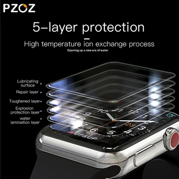 PZOZ Full Screen Protector, Stiklo iWatch 5 4 Hidrogelio Filmas 