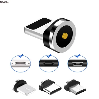 Universalus Apvalus Magnetinis Kabelio 8Pin C Tipo Micro USB C Plug Greito Įkrovimo Telefoną Magnetas Įkroviklio Kištuką iPhone Magnetas Plug