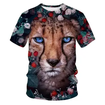 3D Cheetah Marškinėliai Gyvūnų Drabužių Leopard Gyvūnų T-shirt 3d Print T Shirt Vyrams, Moterims, Drabužių, Negabaritinių Hip-Hop Mados Summer Tee