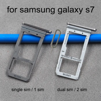 Samsung Galaxy S7 G930 G930F G930FD G930A G930P Originalus Telefonas Būsto Nauja SIM Kortelė, Adapteris Ir Micro SD Kortelės lizdas Turėtojas