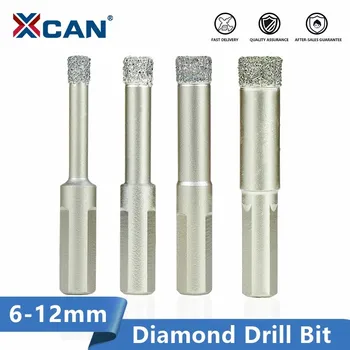 XCAN Diamond Padengtas Grąžtas 6/8/10/12mm Sauso Gręžimo Stiklo Marmuro, Granito, Keramikos Anga Cutter Diamond Core Tiek