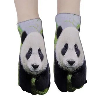 Naujas Mados 3D Atspausdintas Panda Gyvūnų Kojinės Moterims Vaikas Giant Panda Juokinga Medvilnės Trumpas Kulkšnies Kojinės Laimingas Kawaii Unisex Mielas Kojinės
