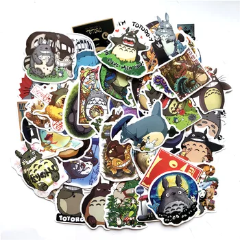 50PCS Hayao Miyazaki Anime Kawaii Totoro Lipdukai Juda Pilis Atkakli Toli Animacinių filmų Lipdukai, Nešiojamas Bagažo Vaikams, Žaislai F4