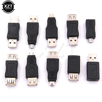 10vnt OTG 5pin Mini USB, Micro USB, Adapteris, vyrų ir moterų Konverteris USB Dalykėlių inteligentes USB Male į USB Moterų Adapterių RINKINYS