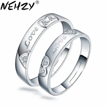 NEHZY 925 Antspaudas Sterlingas sidabro Brand Pora Žiedas Meilės formos atidarymo reguliuojamas MEILĖS, santuokos žiedas vyrų, moterų papuošalai