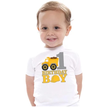 Tai Mano Pirmasis Gimtadienis T-Shirt Vaikai Sunkvežimių Marškinėliai Berniukams Statybos gimtadienio tee mažylis berniukas pirmojo gimtadienio marškinėliai