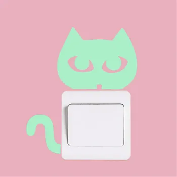 Mielas Kūrybos Kačiukas Katė Šviesos Noctilucent Švyti Pereiti Siena Lipdukas namų dekoravimo reikmenys Vienas Gabalas Greitas Pristatymas