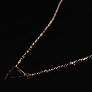 Kūrybos Išpjovą Trikampis Grandinės Karoliai Moterų Žavinga Aukso Geometrinis Pakabukas Moterų Vestuvės Juvelyrika Mada Aksesuarai