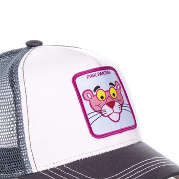 Rožinė Pantera Akių Bžūp Anime Pleistras medvilnės beisbolo kepuraitę Trucker Tėtis skrybėlę Snapback Vasaros orui mados lauko, laisvalaikio kepurės