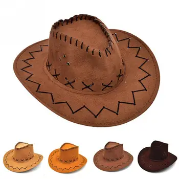 Atsitiktinis Vakarų Kaubojaus Skrybėlę Nuo Saulės Skrybėlę Cowgirls Vaikų Skrybėlę Dirbtinės Zomšos Platus Kraštų Laisvalaikio Helovinas Vaikams, Hat, #730