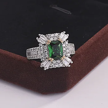 2021 naujas prabangus žalia spalva princesė 925 sterlingas sidabro vestuvinis žiedas moterims 