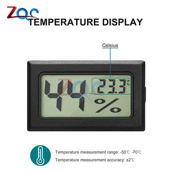 Mini LCD Skaitmeninis Temperatūros, oro Drėgmės Matuoklis Termometras su Drėgmėmačiu -50 -70℃ 0-RH Daviklis Temperatūros Jutiklis oro Drėgmė Patalpose