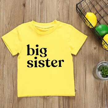 Nauja siunta seselė Big Brother Spausdinimo Mergaičių Drabužius Harajuku Baby Girl Marškinėliai trumpomis Rankovėmis Berniukams T Marškinėliai, Vaikiški marškinėliai