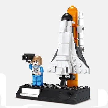 1801 Aviacijos Raketų Palydovinės Space Shuttle Mėnulio Tyrinėjimo Transporto priemonės Blokai Star Kelionės Švietimo Žaislai Vaikams Dovanų