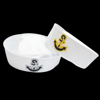Suaugę Vaikai Balta Kapitonas Sailor Skrybėlę Karinės Kepurės Karinio Jūrų Laivyno Jūrų Kepurės Su Inkaro Jūros Plaukiojimas Šalies Cosplay Kostiumas Vaikams Skrybėlę