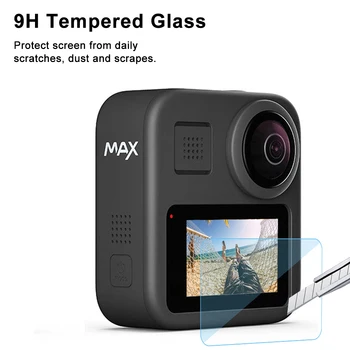 Grūdintas Stiklas Screen Protector, skirta GoPro MAX Atveju Apsauga Apsauginė Plėvelė Eiti Pro 360 Korpuso Dangtis Accesorie Priedai