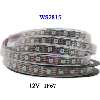 Spalvotas Smart led šviesos juostelės WS2815 （ws2812b atnaujinti） RGB led juostos juostos, DC12V Adresuojamo Dual-signalas, led juosta kambarys