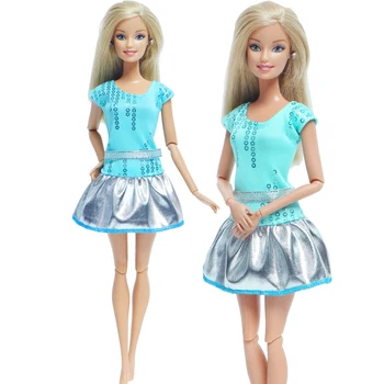 Rankų darbo Mados Lėlės Suknelė Barbie Lėlės Drabužiai Cartton Modelis Komplektus, T-marškinėliai, Kelnės, Palaidinė 12