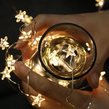 LED Eilutės šviesos Girlianda Žvaigždžių Pasakų Žibintai su baterijomis, dėl Sidabro Spalvos Vario Viela String Žibintai Patalpų Xmas Party naudoti