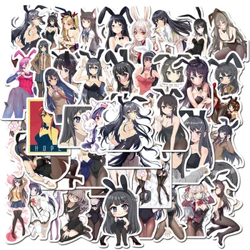 50PCS/daug Bunny Mergina Lipdukai Anime Mielas Kojinės Pagundai Lipdukas 