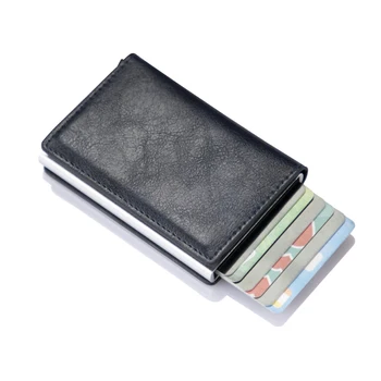 Naujas Vyrai moterys smart piniginės Kreditinės Banko kortelės turėtojas mados rankinėje Aliuminio lydinio Verslo Atsitiktinis Mini piniginės Prekės Odos Piniginės