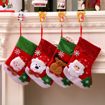 Santa Sniego Elnių Kalėdų Kojinės Kojinės Kalėdų Medžio Karolius, Kabo Ornamentu Saldainiai Dovanų Maišeliai Naujųjų Metų Šaliai Apdailos 63181