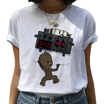 Naujas Baby Groot Harajuku Kawaii T Marškinėliai Moterims, Esu Groot Ullzang Juokingas Animacinių filmų T-shirt 90-ųjų Grunge Marškinėlius Mados Viršuje, Trišakiai Moteris