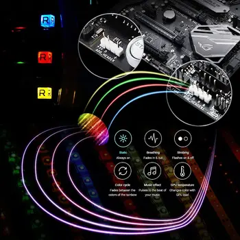 12V RGB LED Šviesos Juostelės PC Kompiuterio Atveju 4pin Antraštes LED Šviesos Juostelės Mainboard Valdymo Skydas RGB Antraštė žaidėjus kabineto juosta Neon