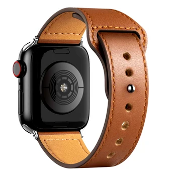 Dirželis apple žiūrėti serijos 6 juostos 44mm iwatch 38mm 42mm odos diržas smart watchband riešo apyrankę 