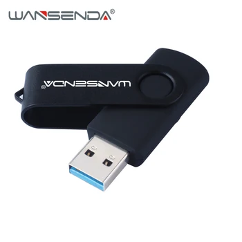 WANSENDA USB 3.0 USB Flash Disko Sukimosi Pen Drive 8GB 16GB 32GB 64GB 128GB 256 GB Metalo Pendrive Didelės Spartos USB Atmintinės