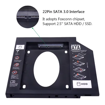 CHIPAL Universalus Antra 2nd HDD Caddy 9.5 mm SATA 3.0 2.5