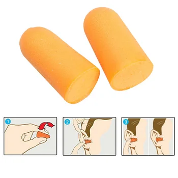 MOONBIFFY 10Pairs Minkšti Apelsinų Putų Ausų Kištukai Smailas Kelionės Miego Triukšmo Prevencijos Ausų Triukšmo Mažinimo Kelionės Miega