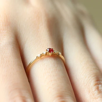 Išskirtinį Moterų Aukso Rubine Crystal Žiedą, Moterims Paprasta Papuošalai Žada Dienos Dovana Vestuvių