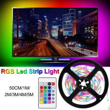 RGB LED Juostelės Šviesos 2835 Vandeniui rgb Juostos 5V diodų Juostelės led Juostelių Šviesos Lanksti Juostelė Lempa USB Kištukas, Aplinkos Šviesos TV